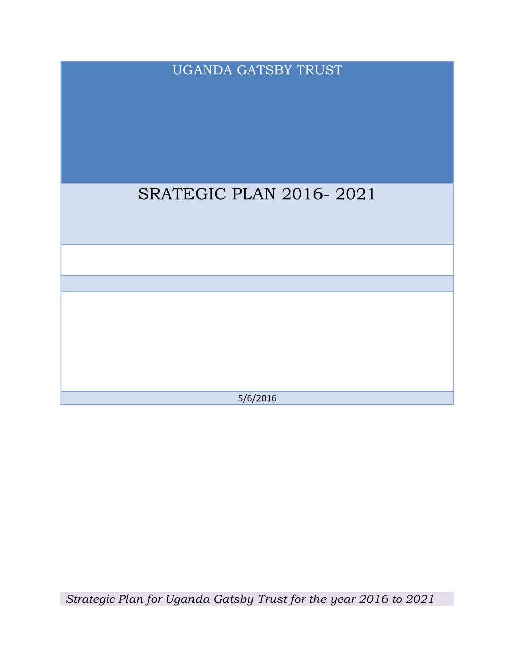 Srategic Plan 2016- 2021