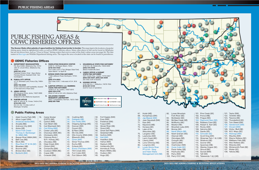 Public Fishing Areas & Odwc Fisheries Offices