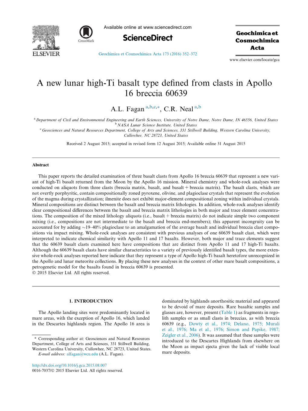 A New Lunar High-Ti Basalt Type Defined from Clasts in Apollo 16