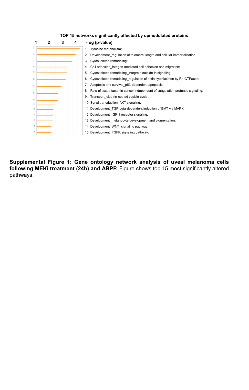 Gene Ontology Network Analysis of Uveal Melanoma Cells Following Meki Treatment (24H) and ABPP