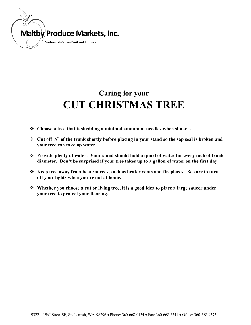 Cut Christmas Tree