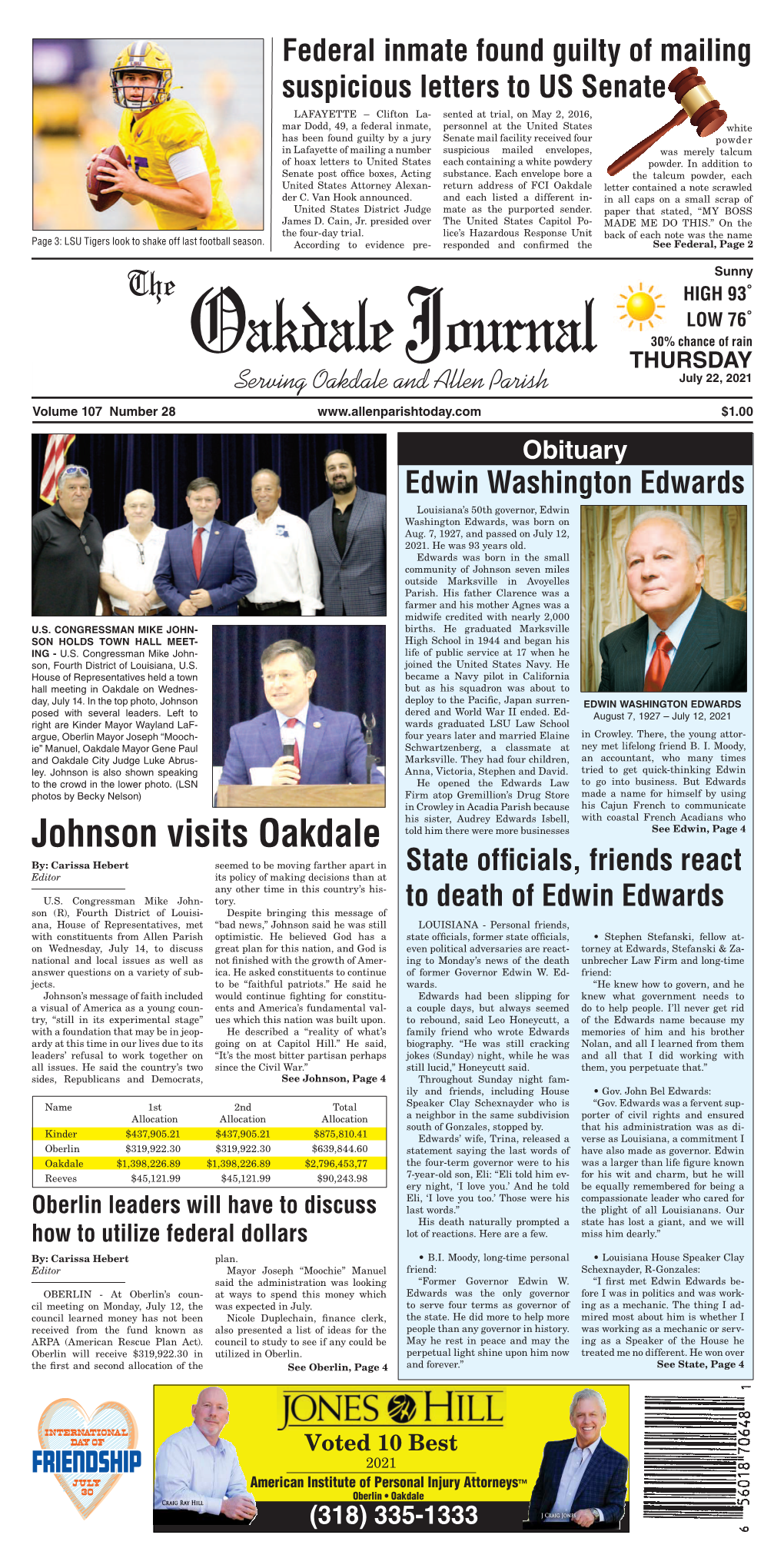 Johnson Visits Oakdale