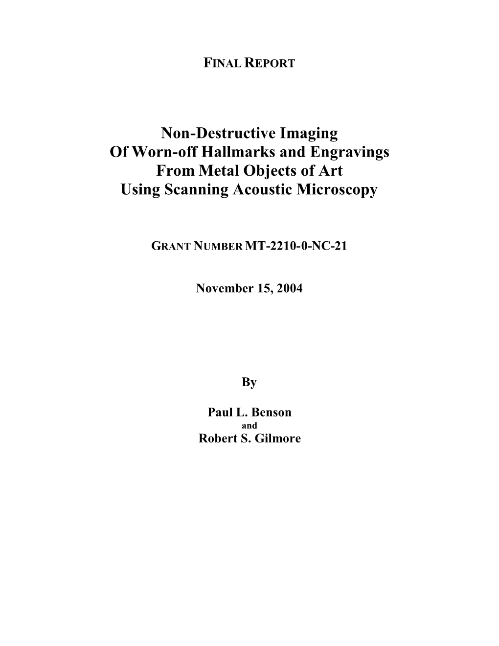 Non-Destructive Imaging of Worn-Off Hallmarks and Engravings from Metal Objects of Art Using Scanning Acoustic Microscopy