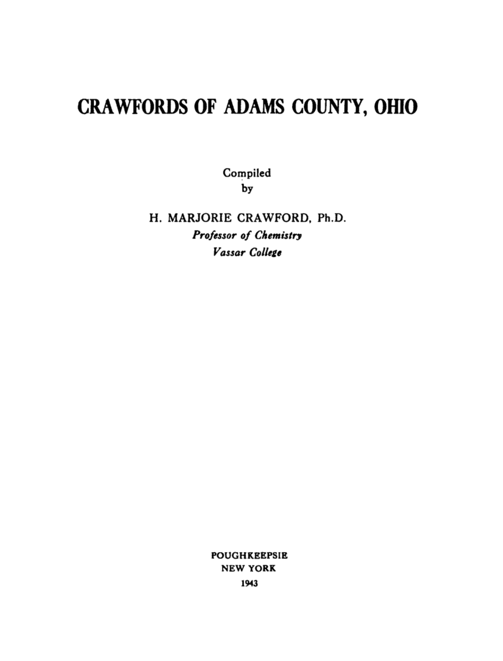 Crawfords of Adams County, Ohio
