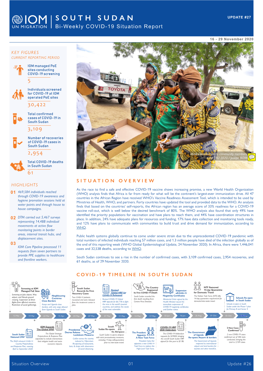 SOUTH SUDAN UPDATE #27 Bi-Weekly COVID-19 Situation Report