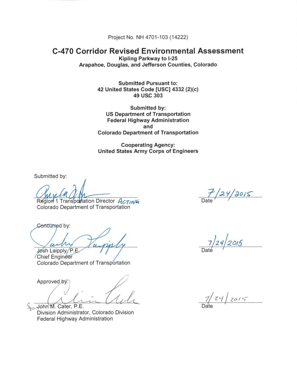 Environmental Assessment (EA), a Copy of the Document Will Be Available for Review at Each of the Following Locations