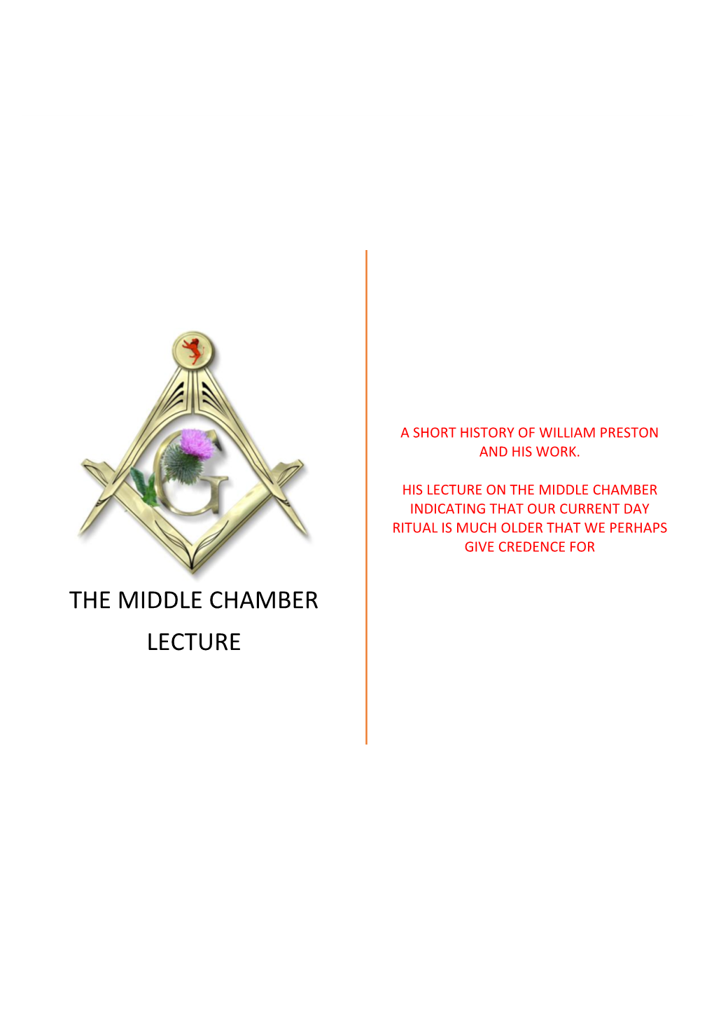 Middle Chamber Lecture