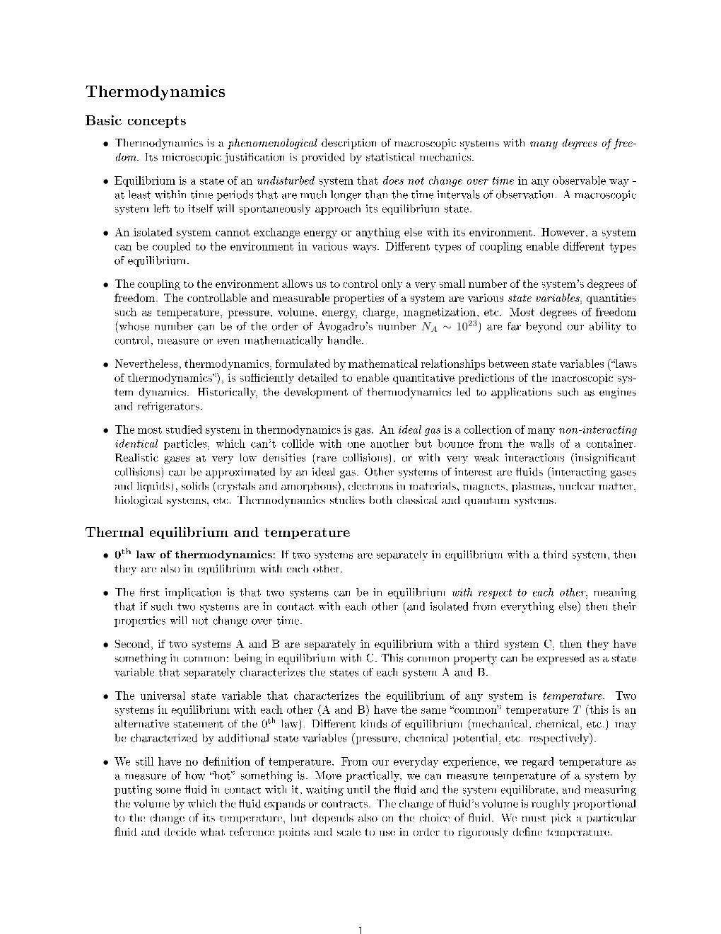 Thermodynamics Basic Concepts