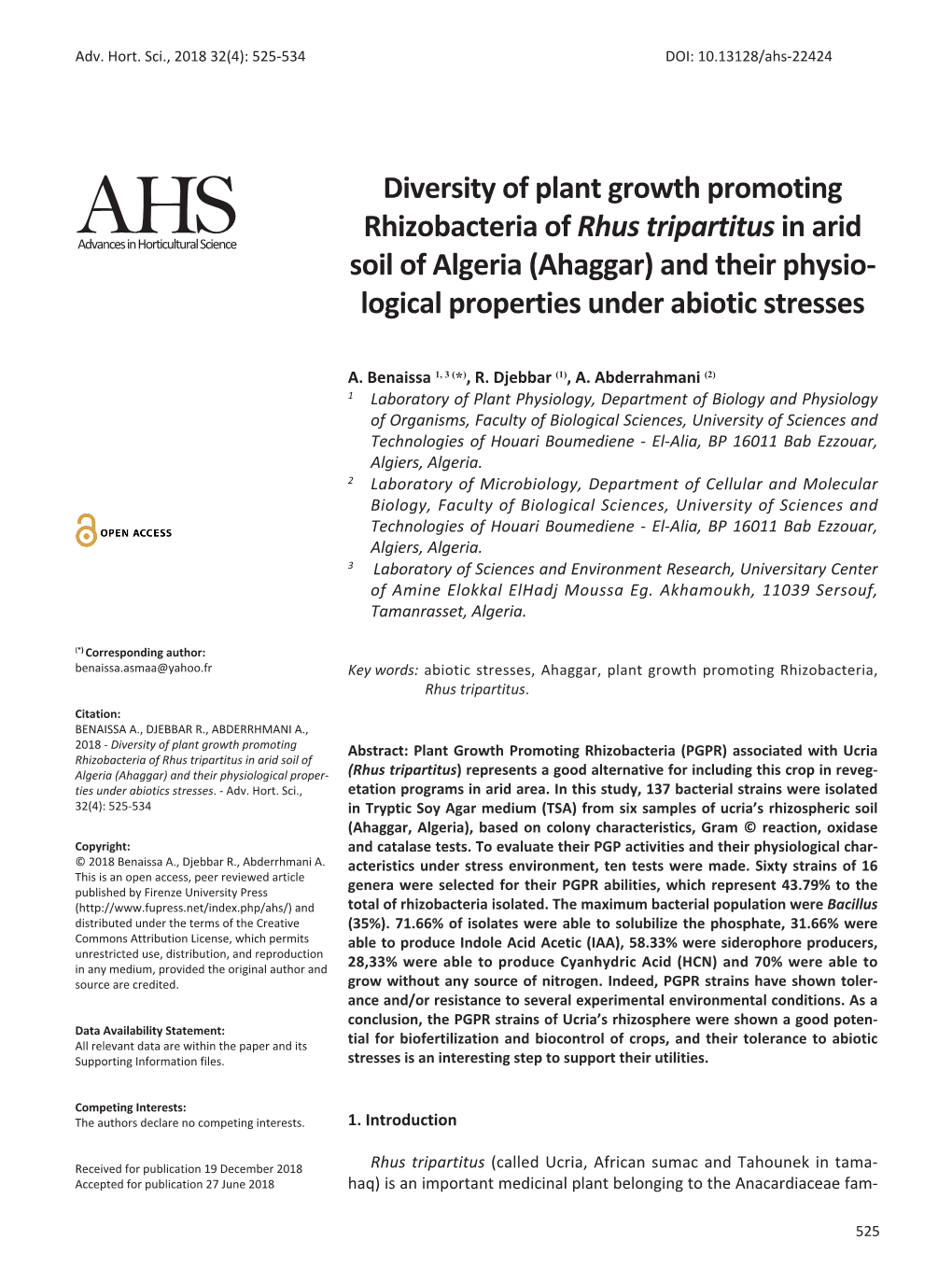 Diversity of Plant Growth Promoting