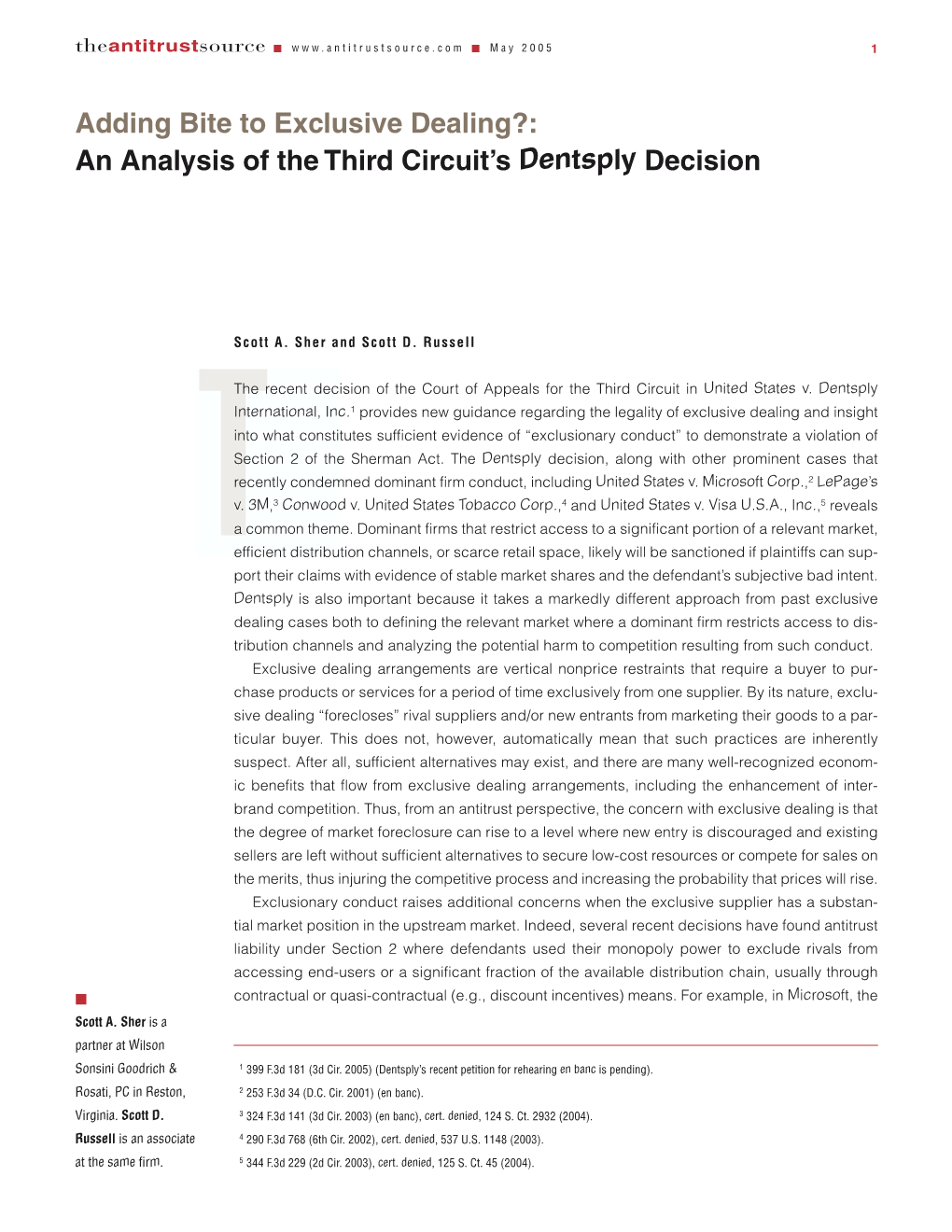 An Analysis of the Third Circuit's Dentsply Decision