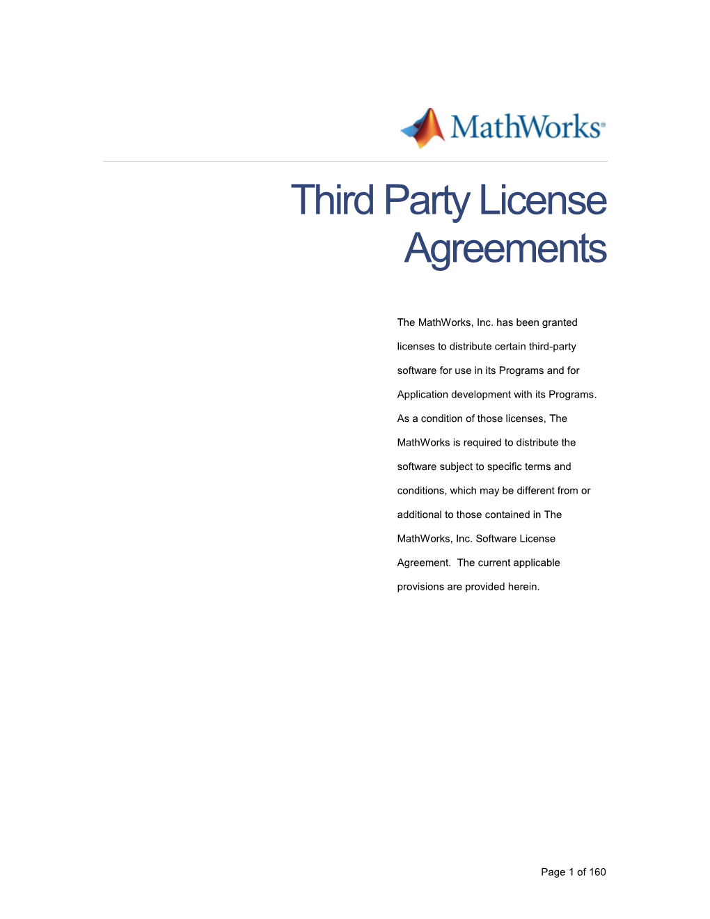 Third Party License Agreements
