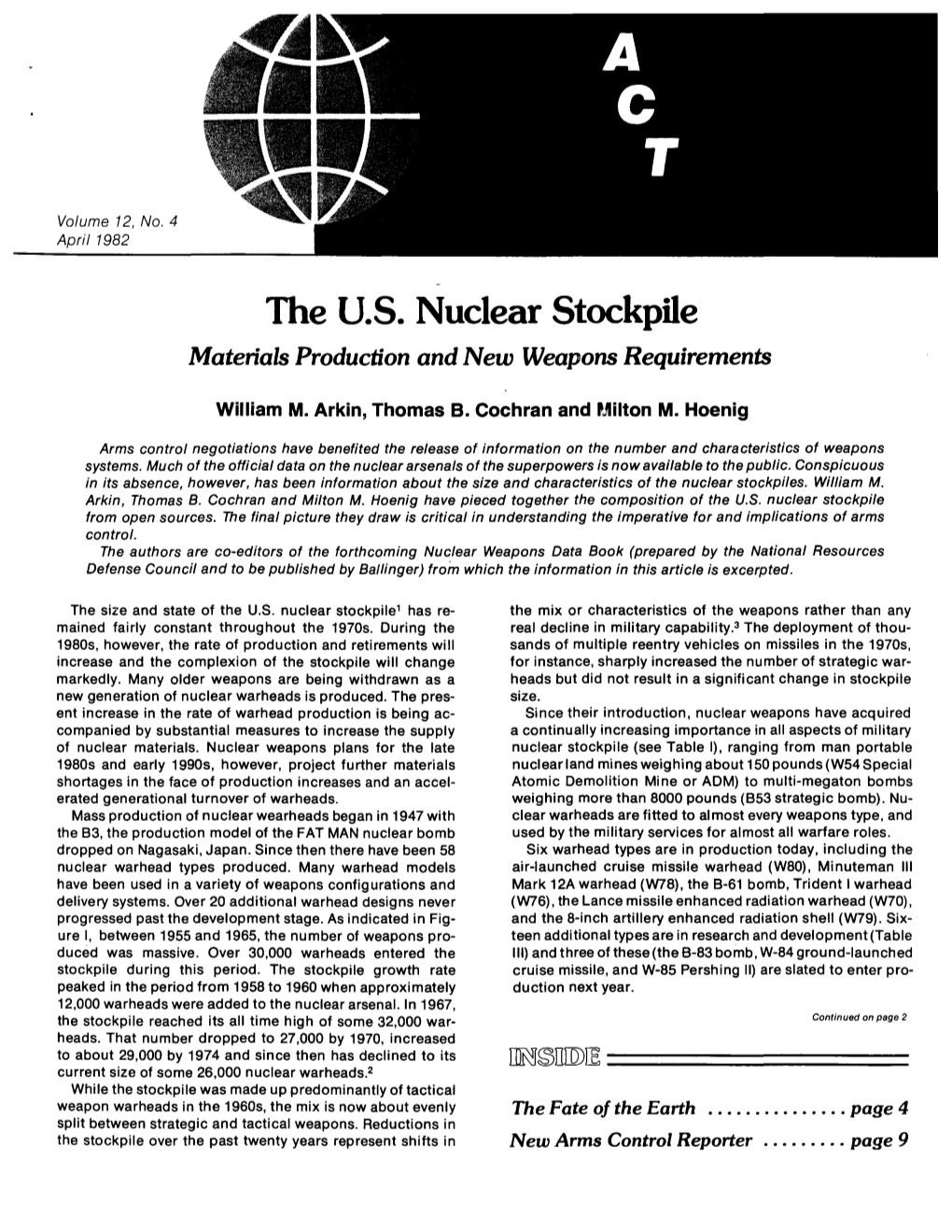 The Nuclear Stockpiles
