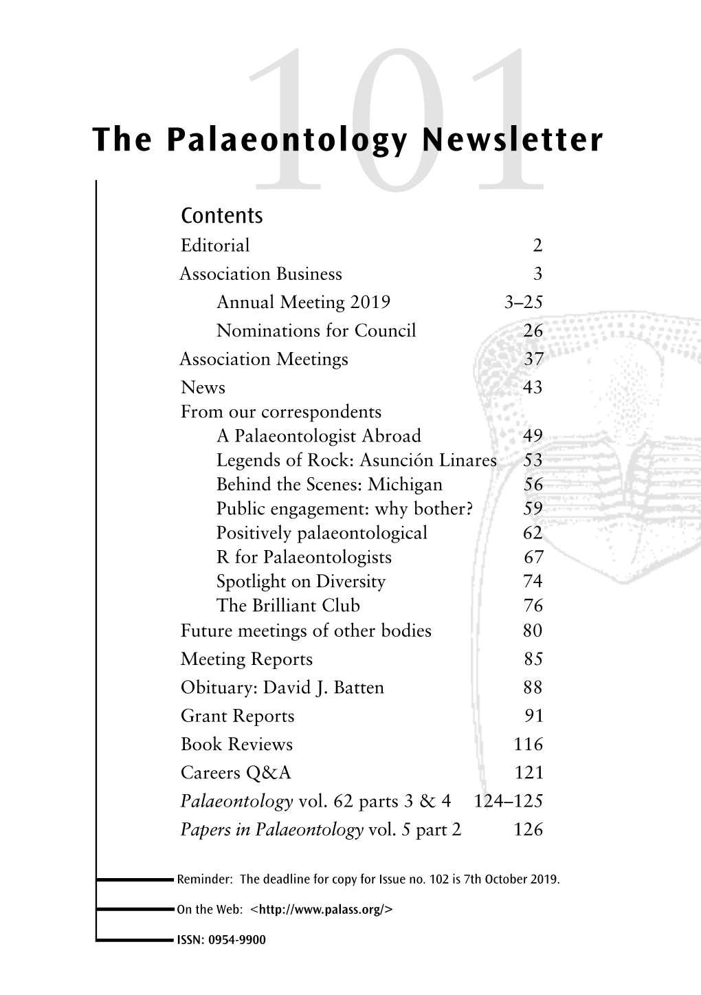 The Palaeontology Newsletter