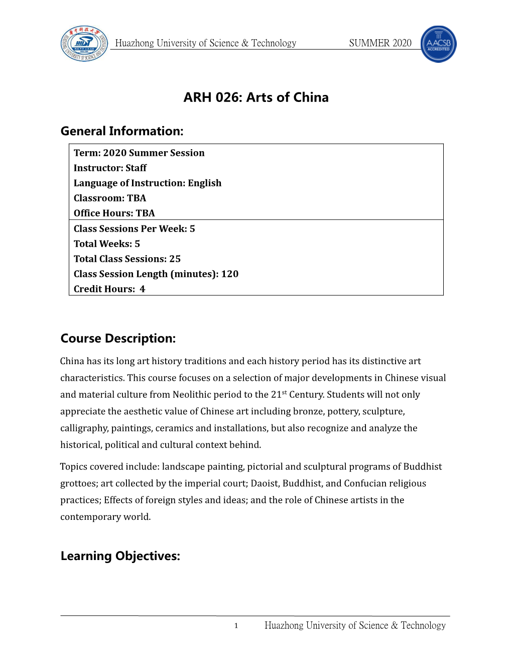 ARH 026: Arts of China