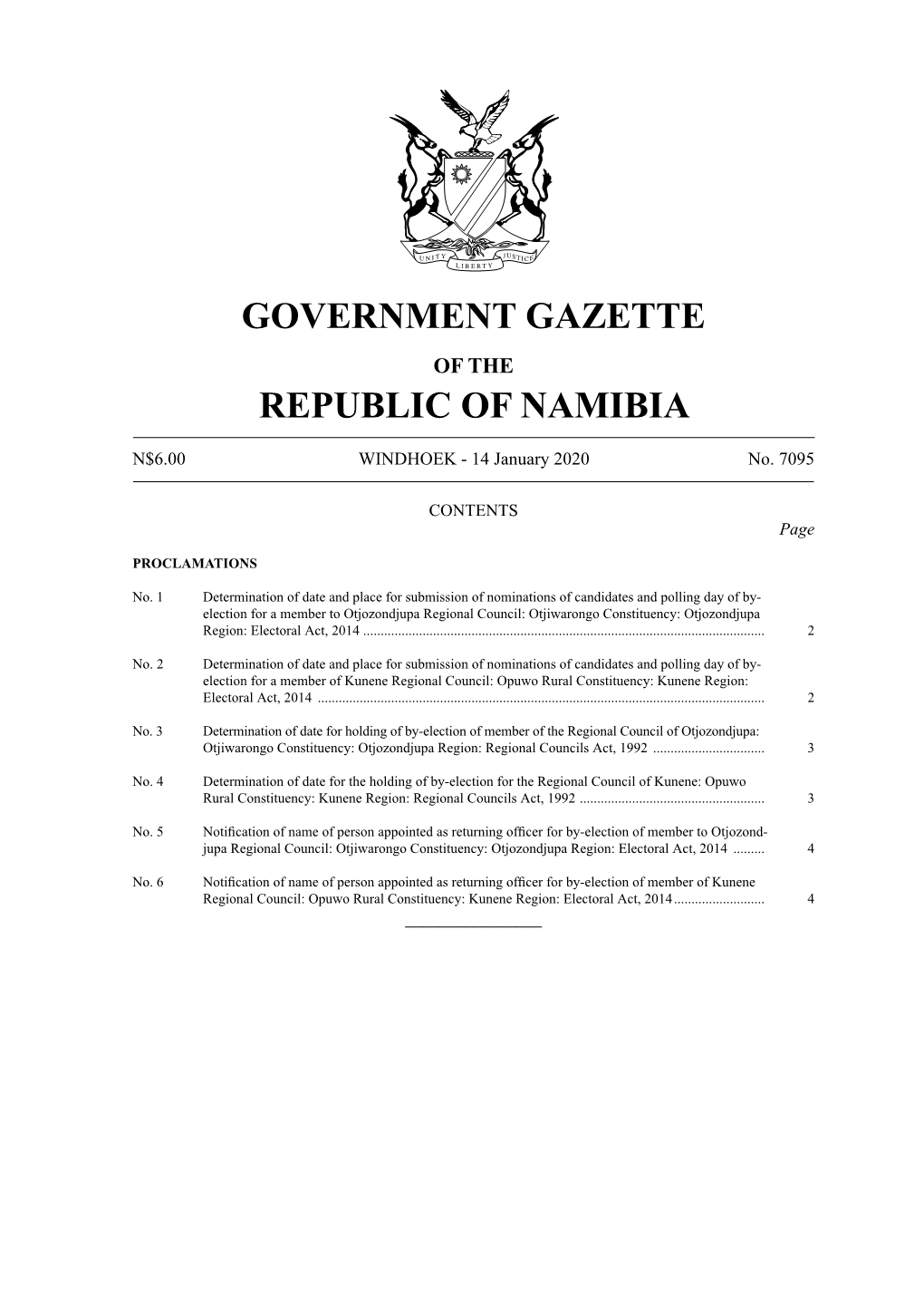 Government Gazette Republic of Namibia