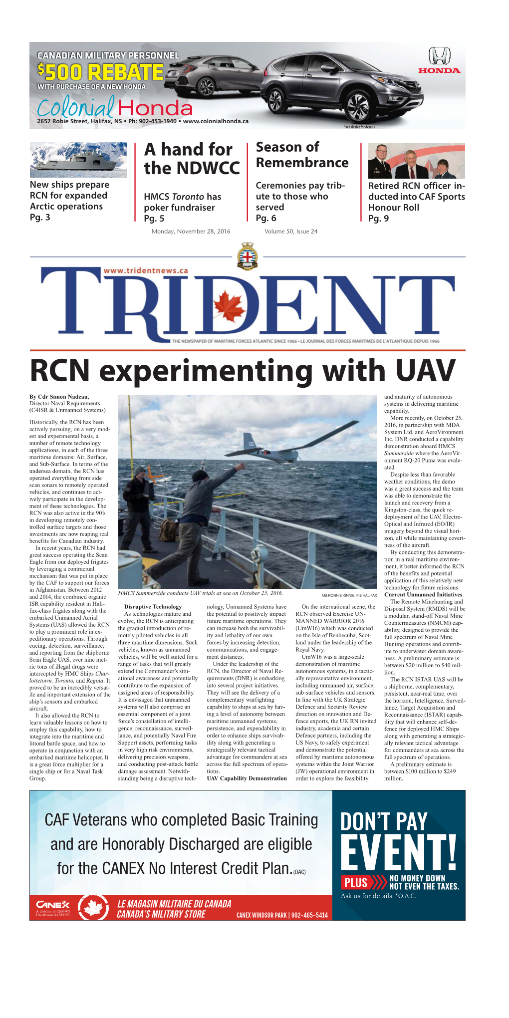 RCN Experimenting with UAV