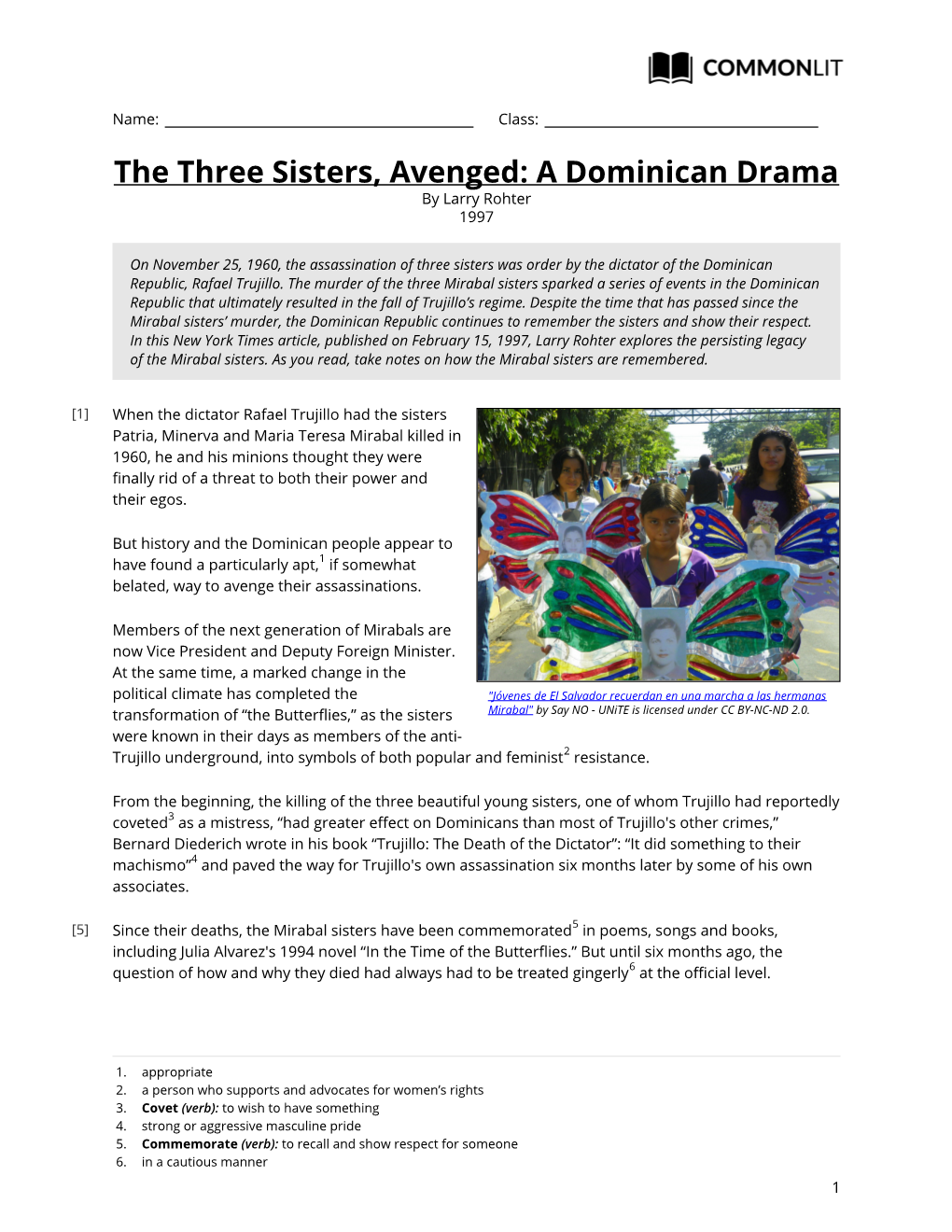 Commonlit | the Three Sisters, Avenged: a Dominican Drama