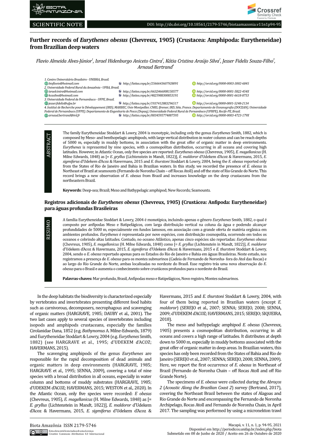 Crossref Similarity Check Powered by Ithenticate SCIENTIFIC NOTE DOI