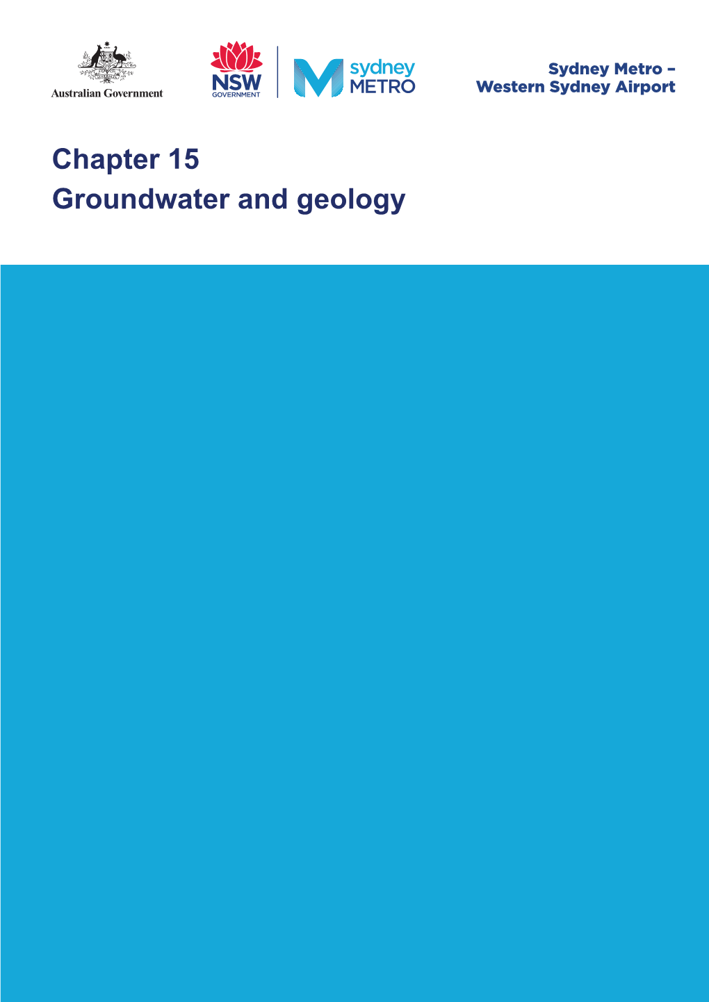 Groundwater and Geology Sydney Metro – Western Sydney Airport Environmental Impact Statement