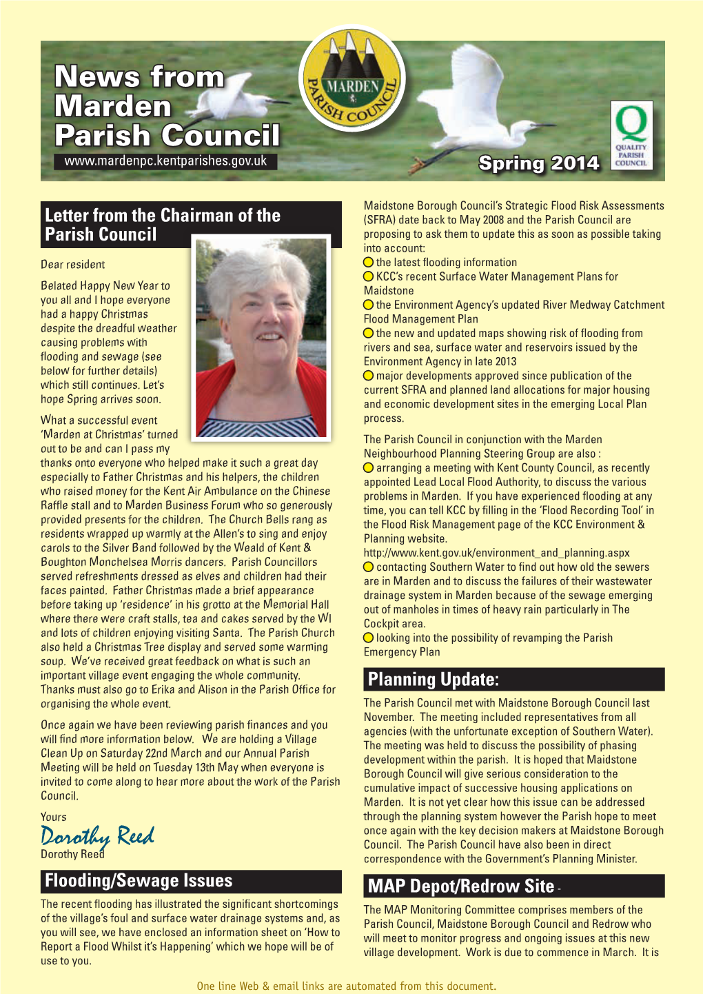 News from Marden Parish Council Spring 2014