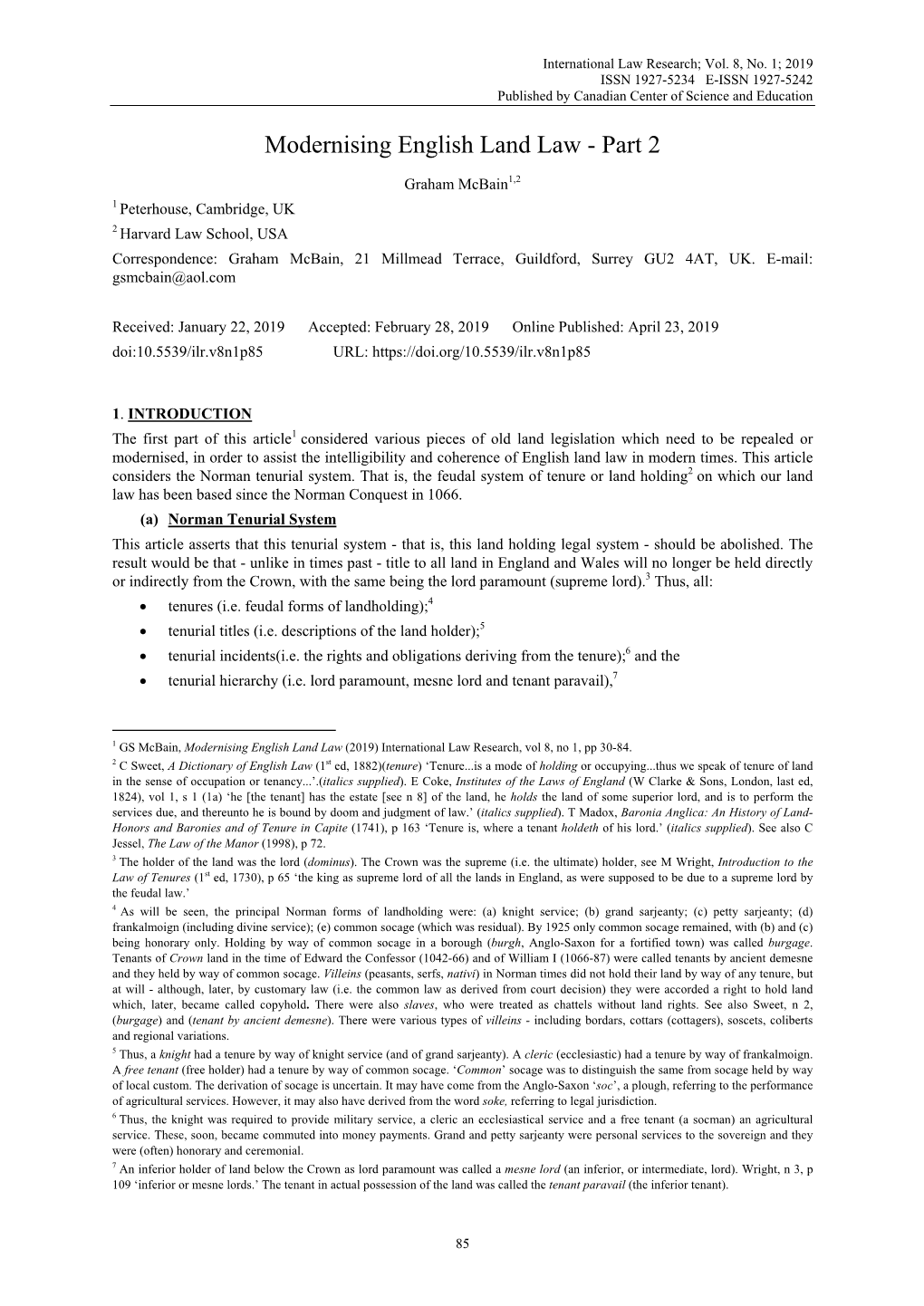 Modernising English Land Law - Part 2