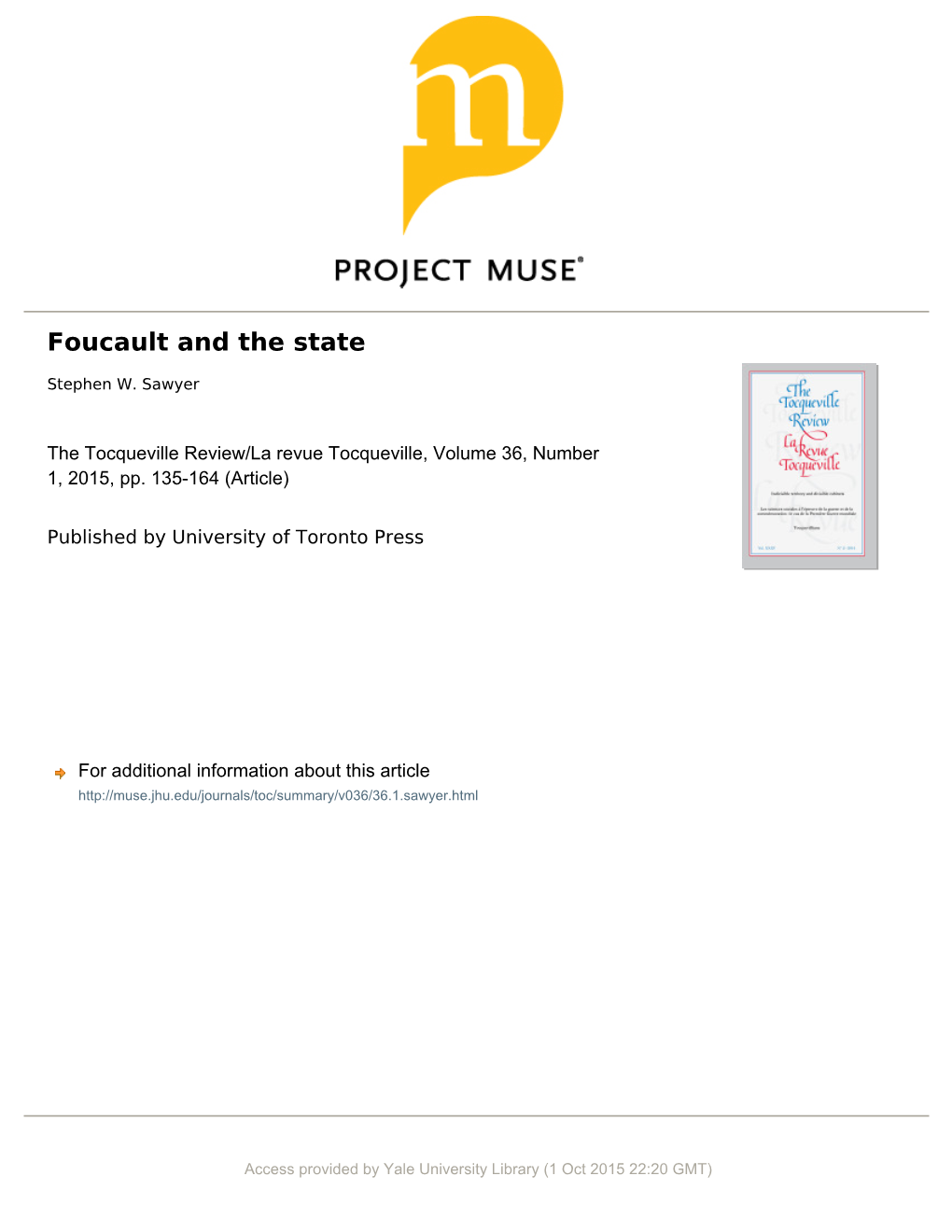 Foucault and the State