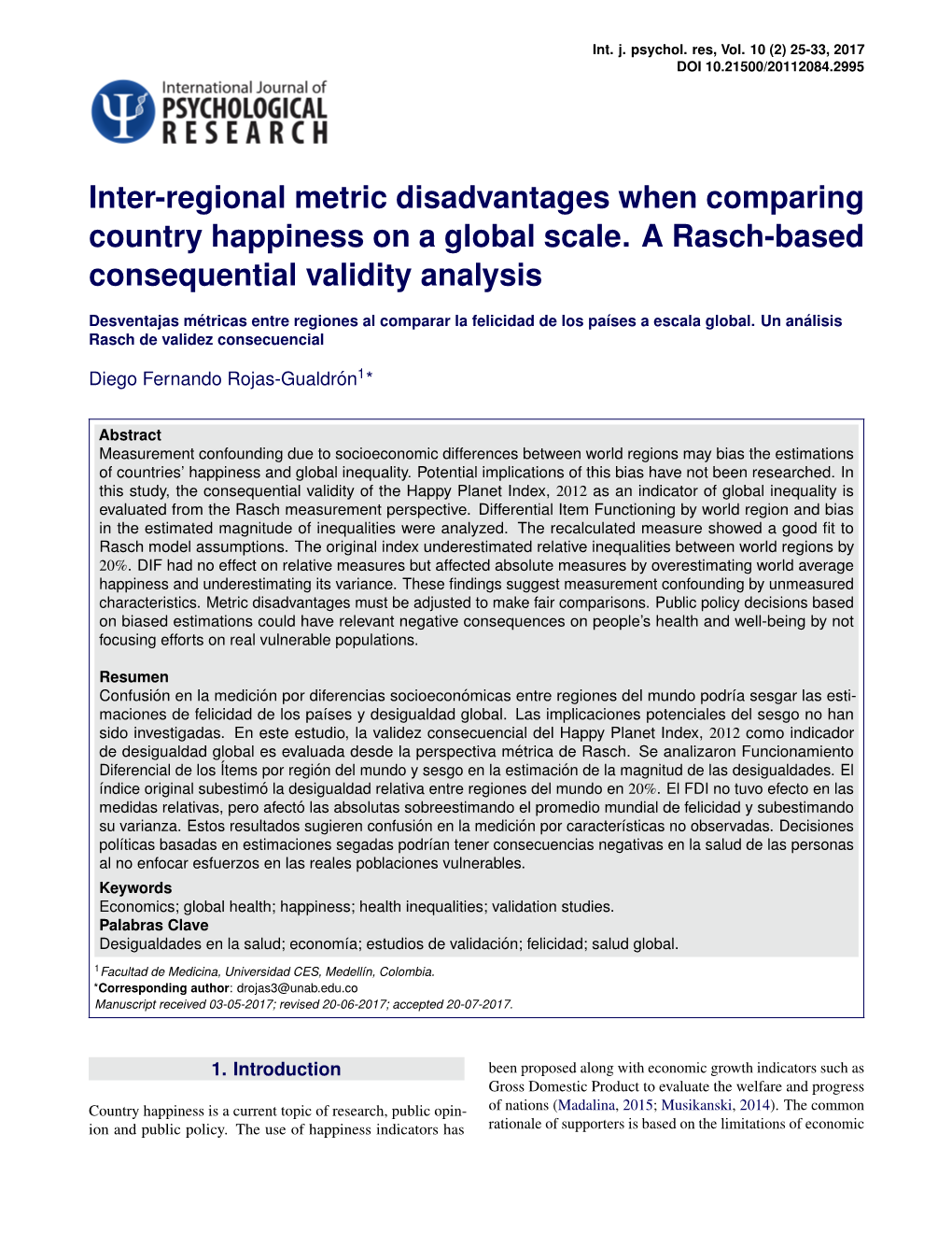 Inter-Regional Metric Disadvantages When Comparing Country Happiness on a Global Scale