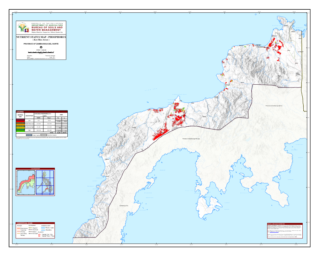 Nutrient Status Map : Phosphorus Province of Zamboanga Del Norte