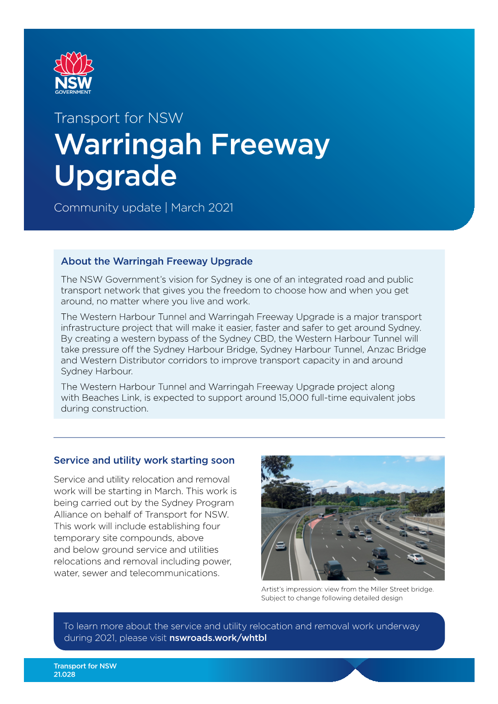 Warringah Freeway Upgrade Community Update | March 2021