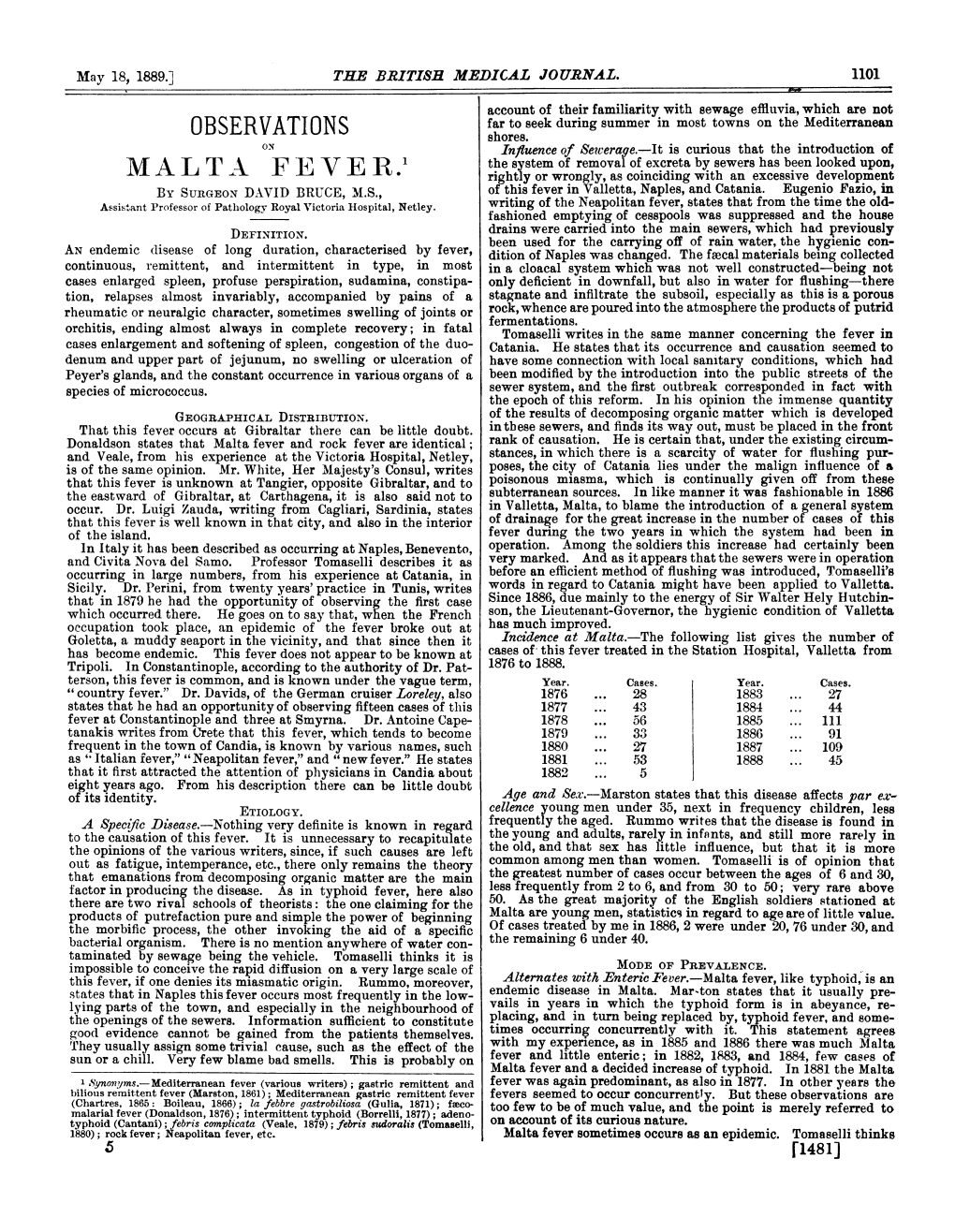 Observations Malta Fever.1