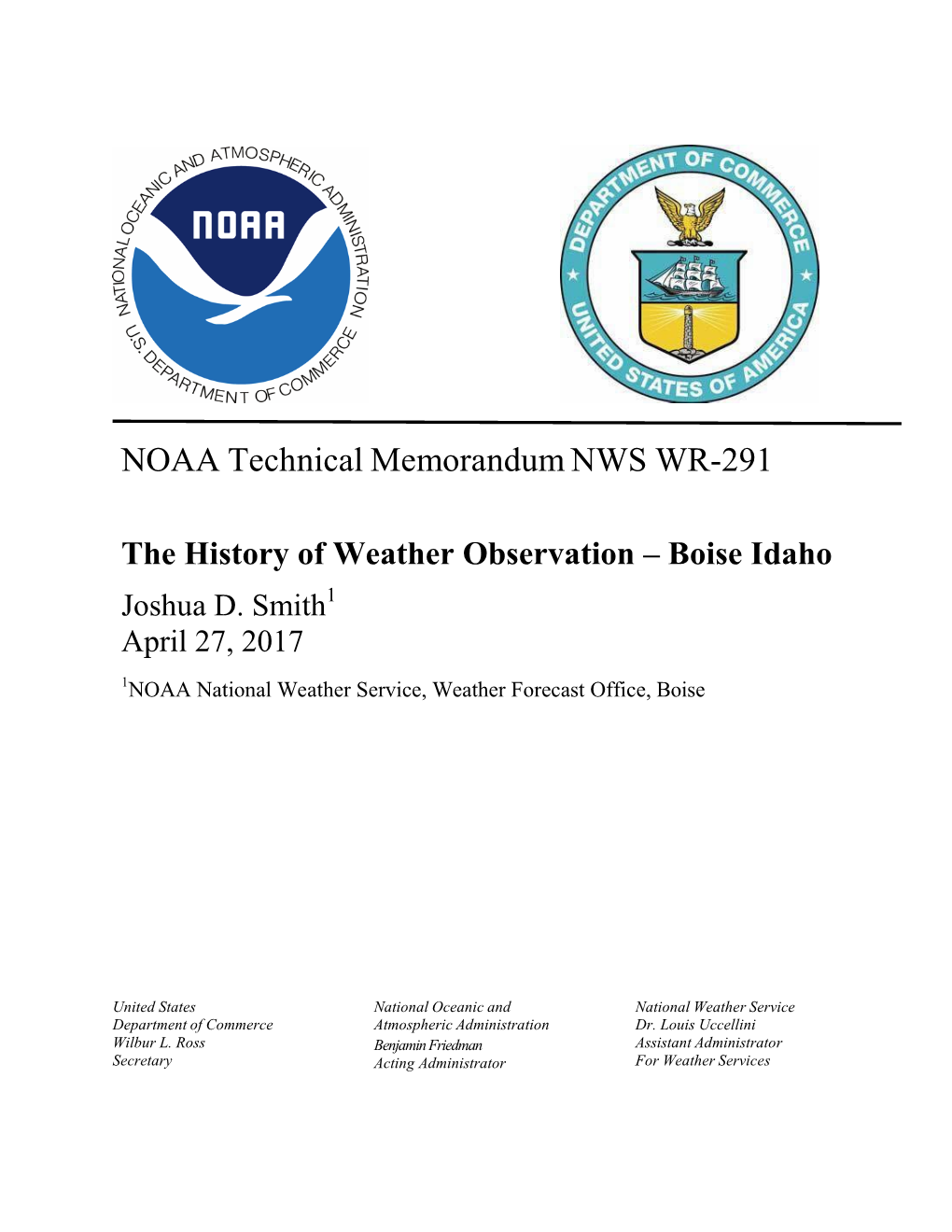 NOAA Technical Memorandum NWS WR-291