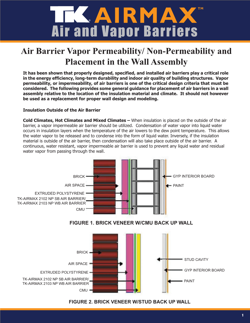 Air Barrier Product Placement & Selection1