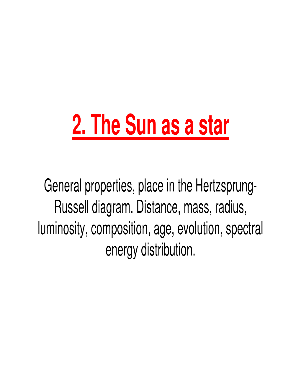 2. the Sun As a Star