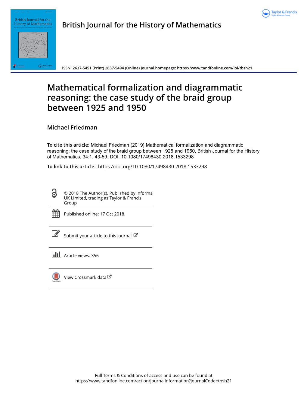 Mathematical Formalization and Diagrammatic Reasoning: the Case Study of the Braid Group Between 1925 and 1950