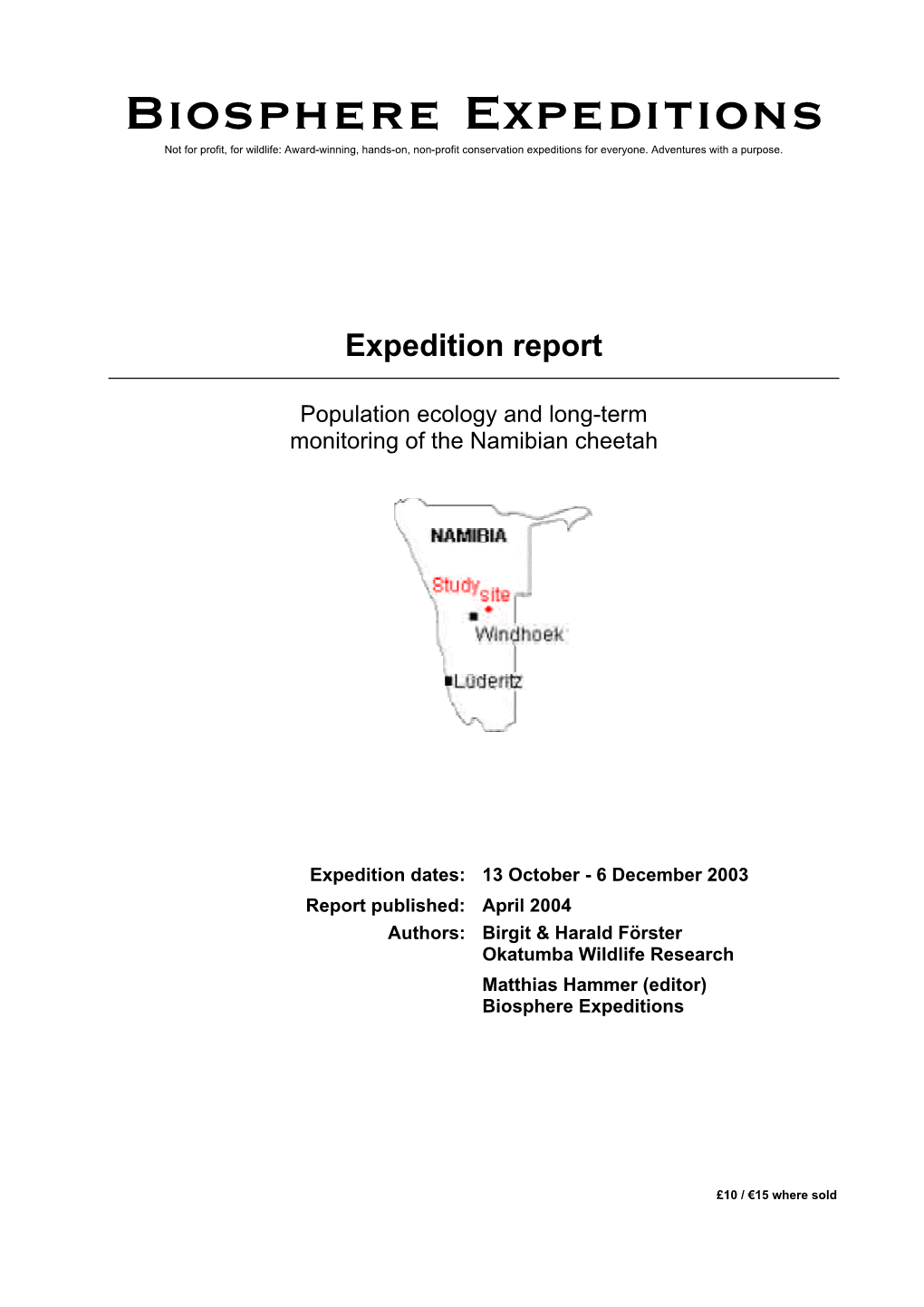 Report Namibia 2003
