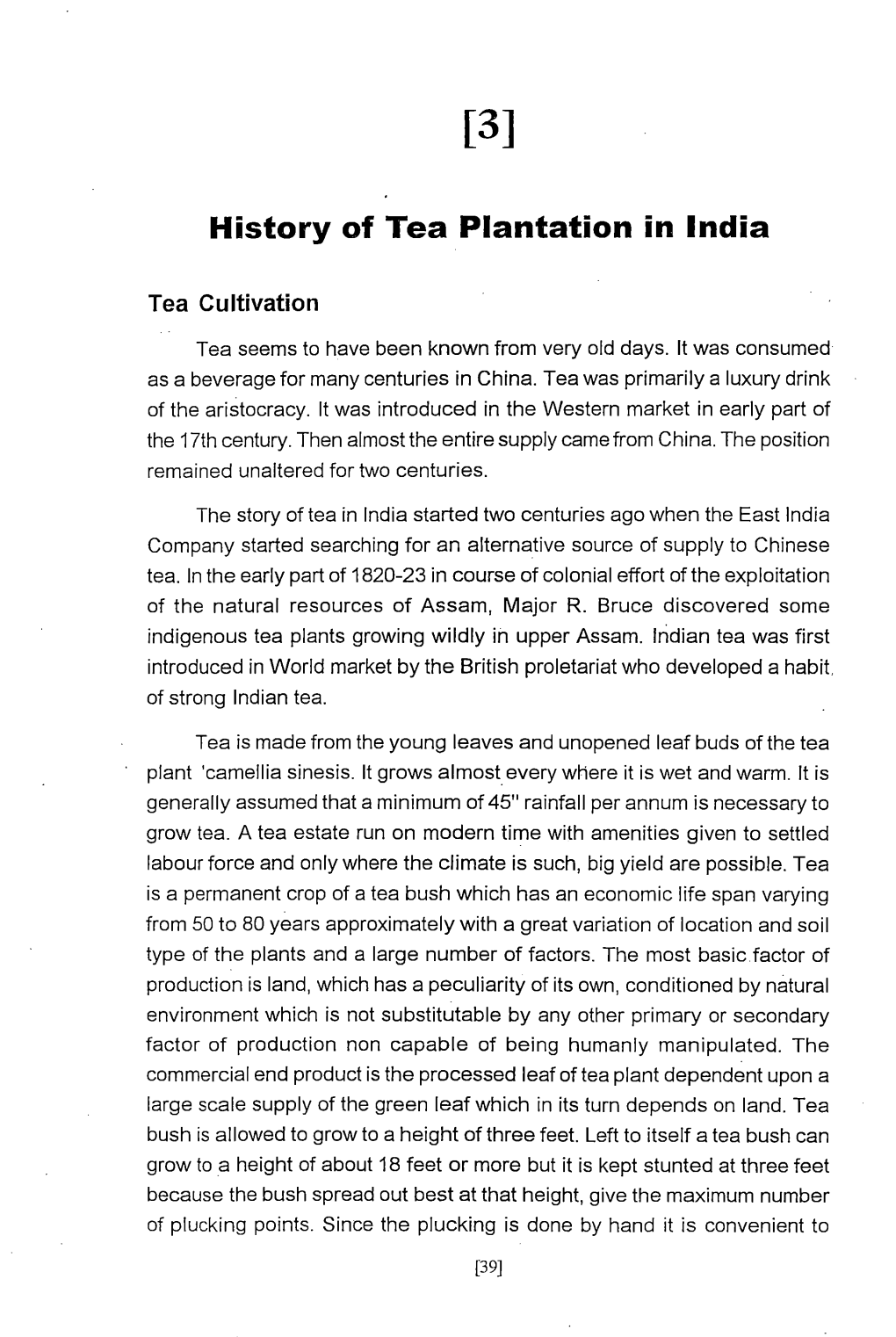 History of Tea Plantation in India