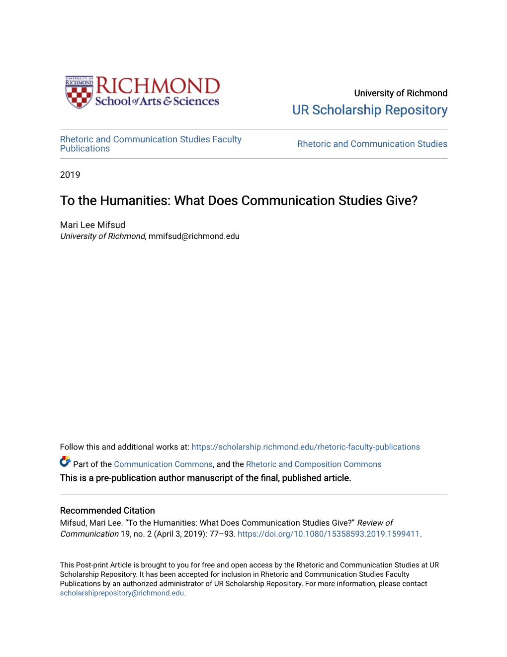 What Does Communication Studies Give?