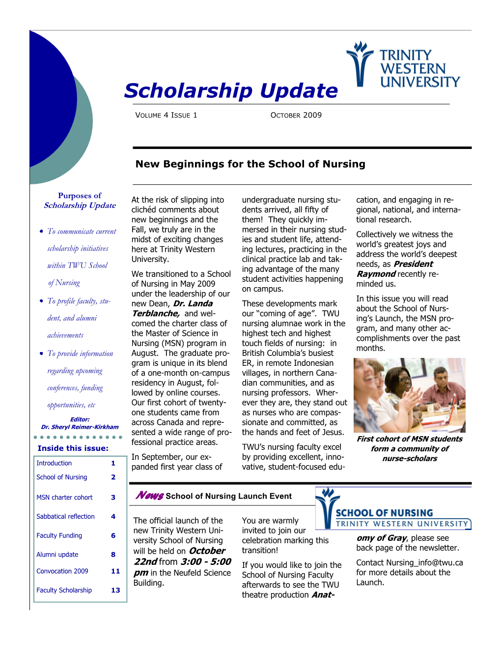 Scholarship Update