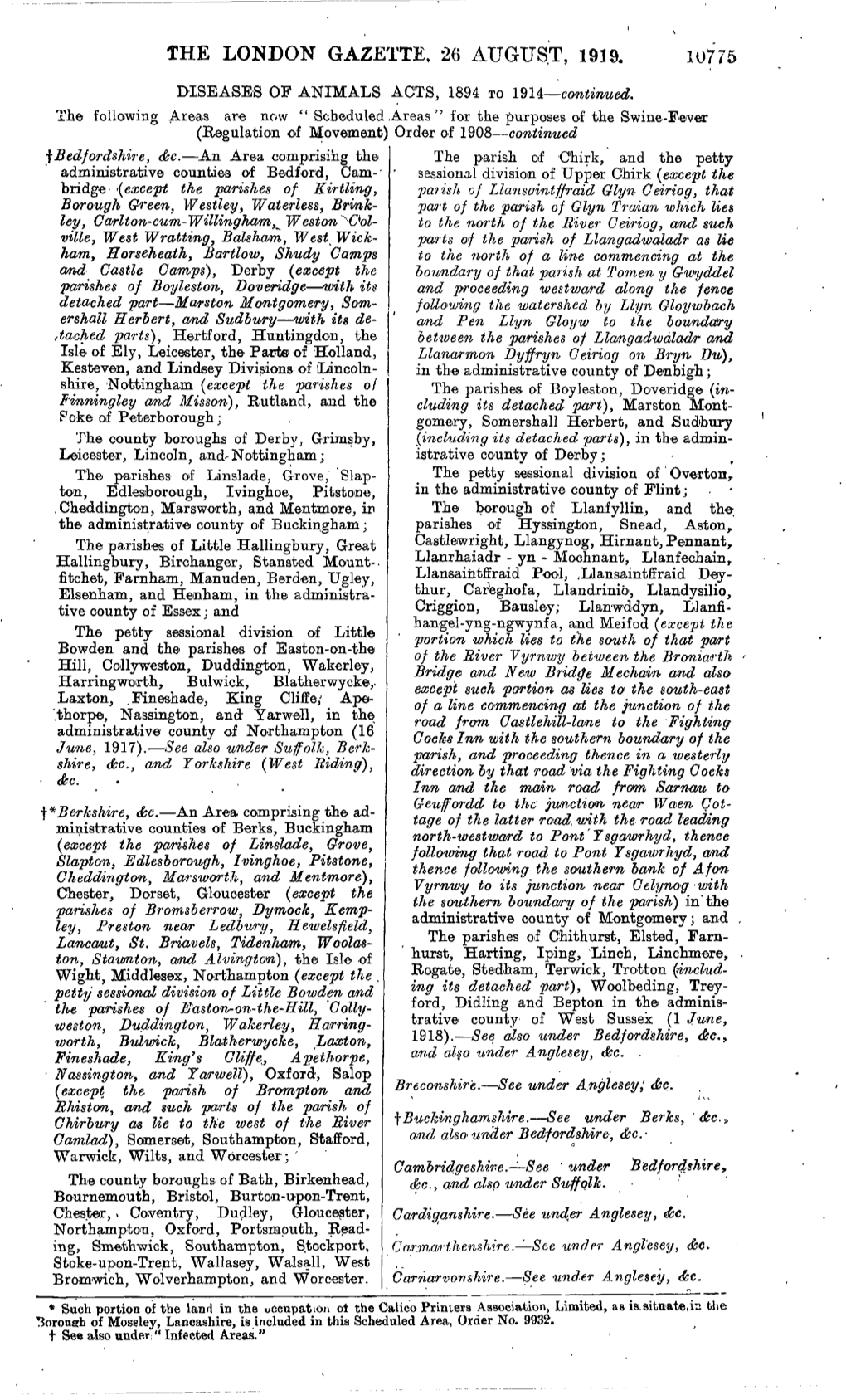 The London Gazette, 26 August, 1919. 10775