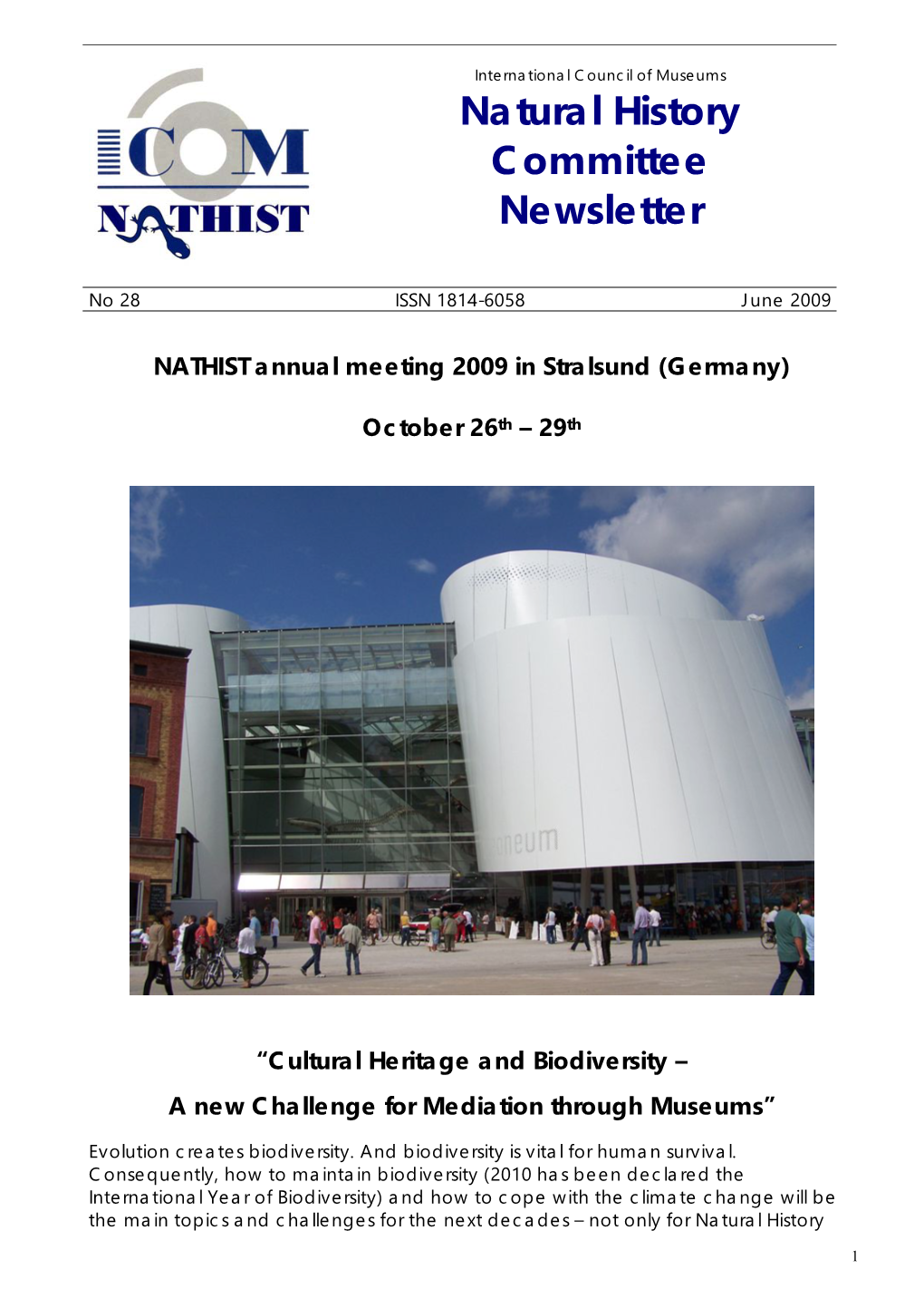 ICOM Natural History Committee Newsletter