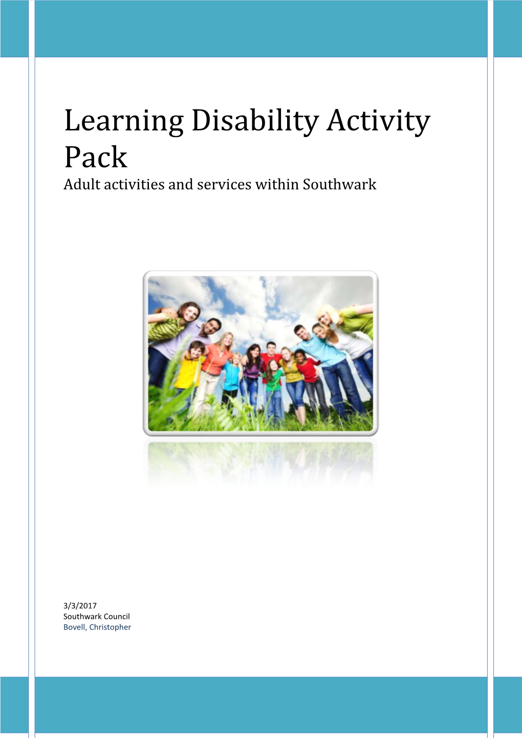 Learning Disability Activity Pack Adult Activities and Services Within Southwark