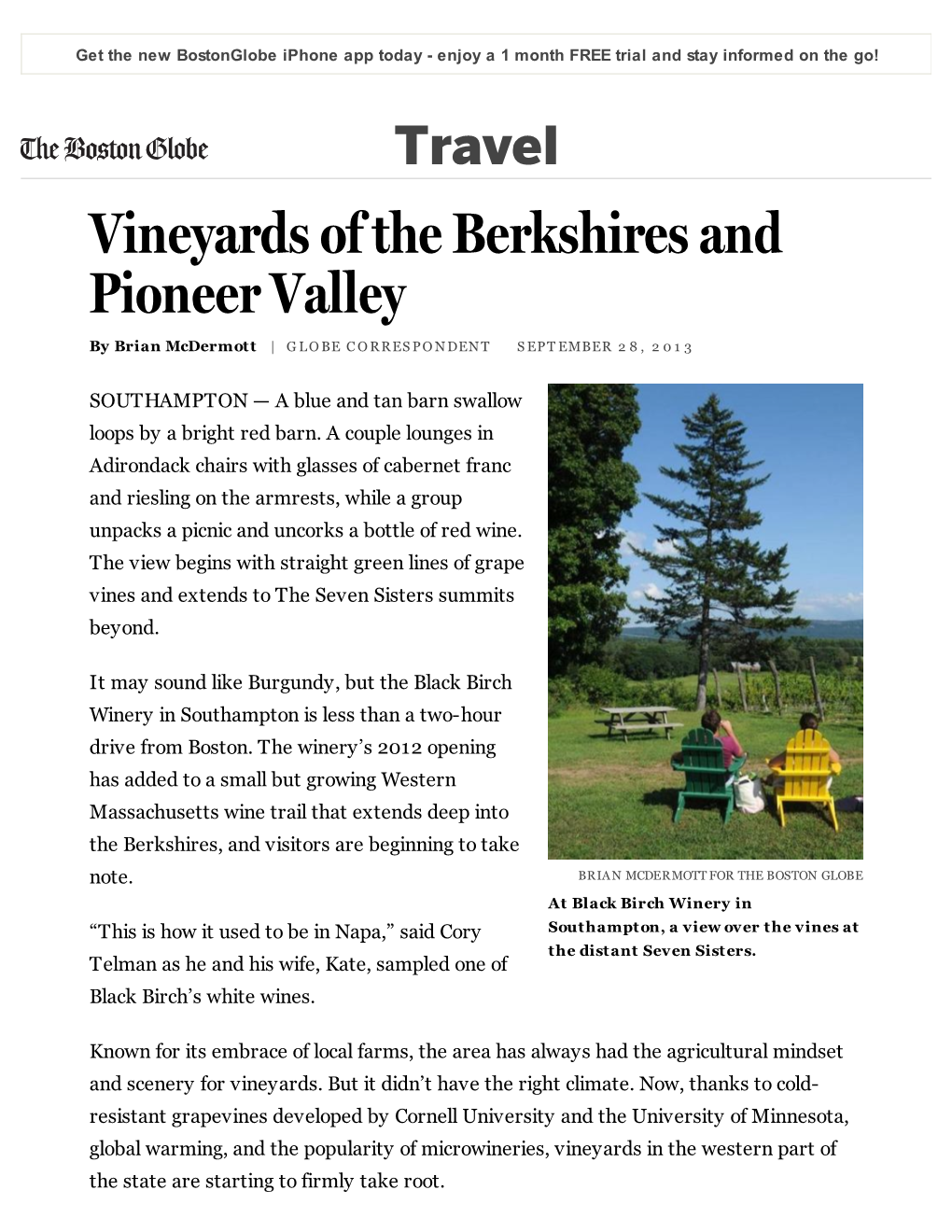 Vineyards of the Berkshires and Pioneer Valley