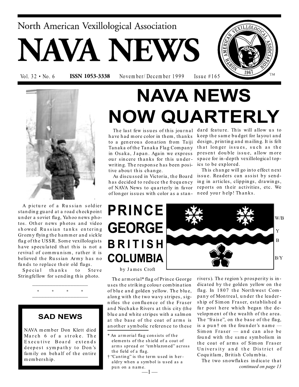 NAVA NEWS NOW QUARTERLY the Last Few Issues of This Journal Dard Feature