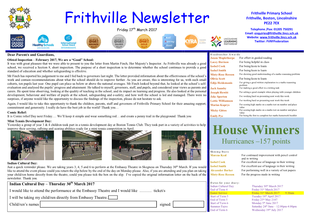 Frithville Newsletter PE22 7EX