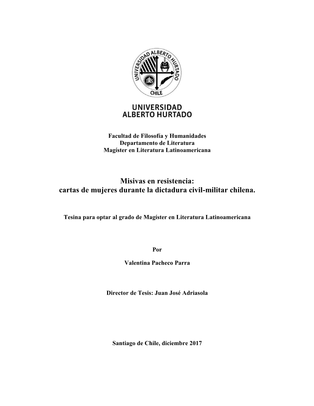 Cartas De Mujeres Durante La Dictadura Civil-Militar Chilena