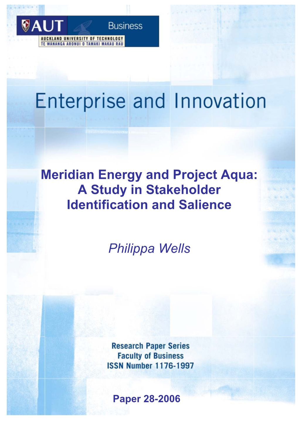 Meridian Energy and Project Aqua: a Study in Stakeholder Identification and Salience
