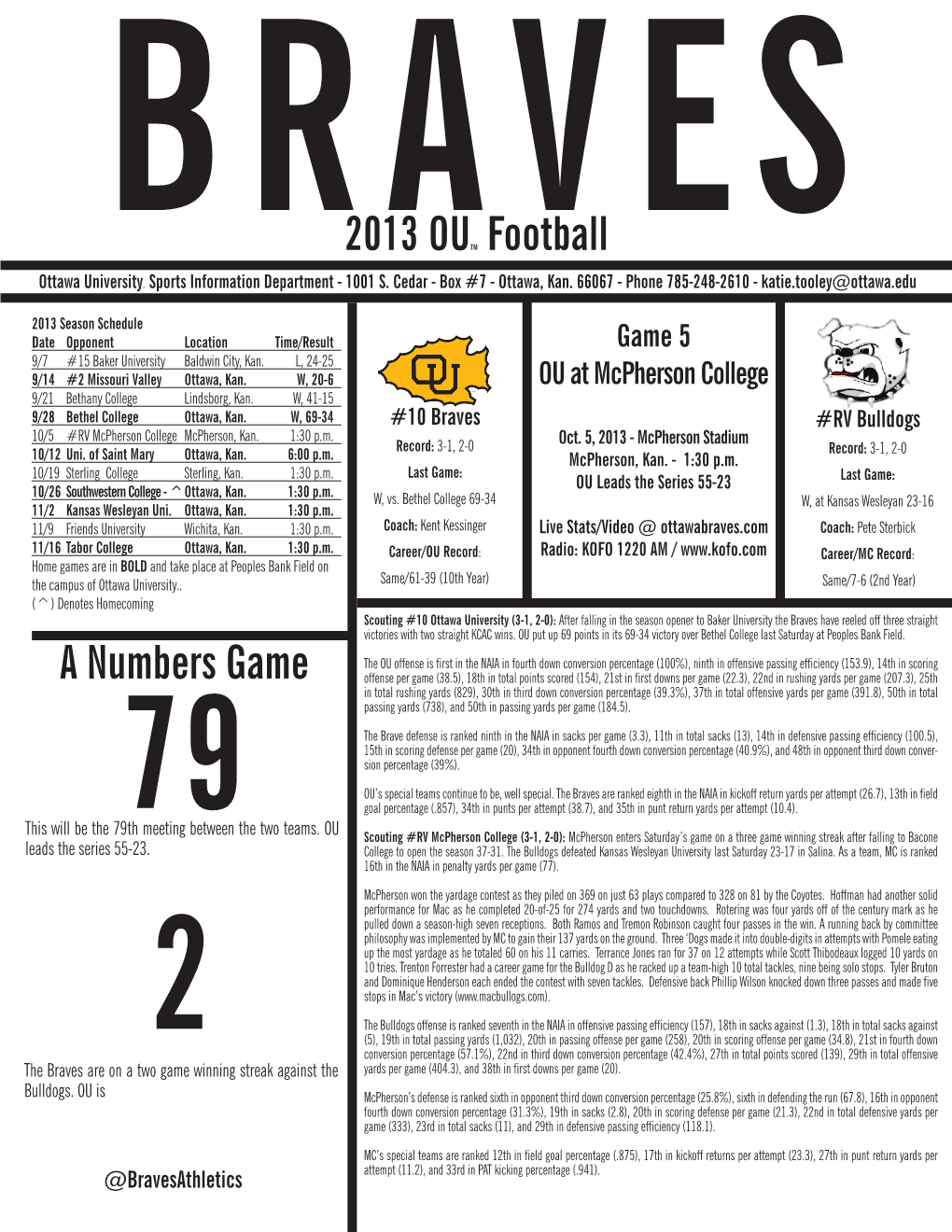 2013 OUTM Football a Numbers Game