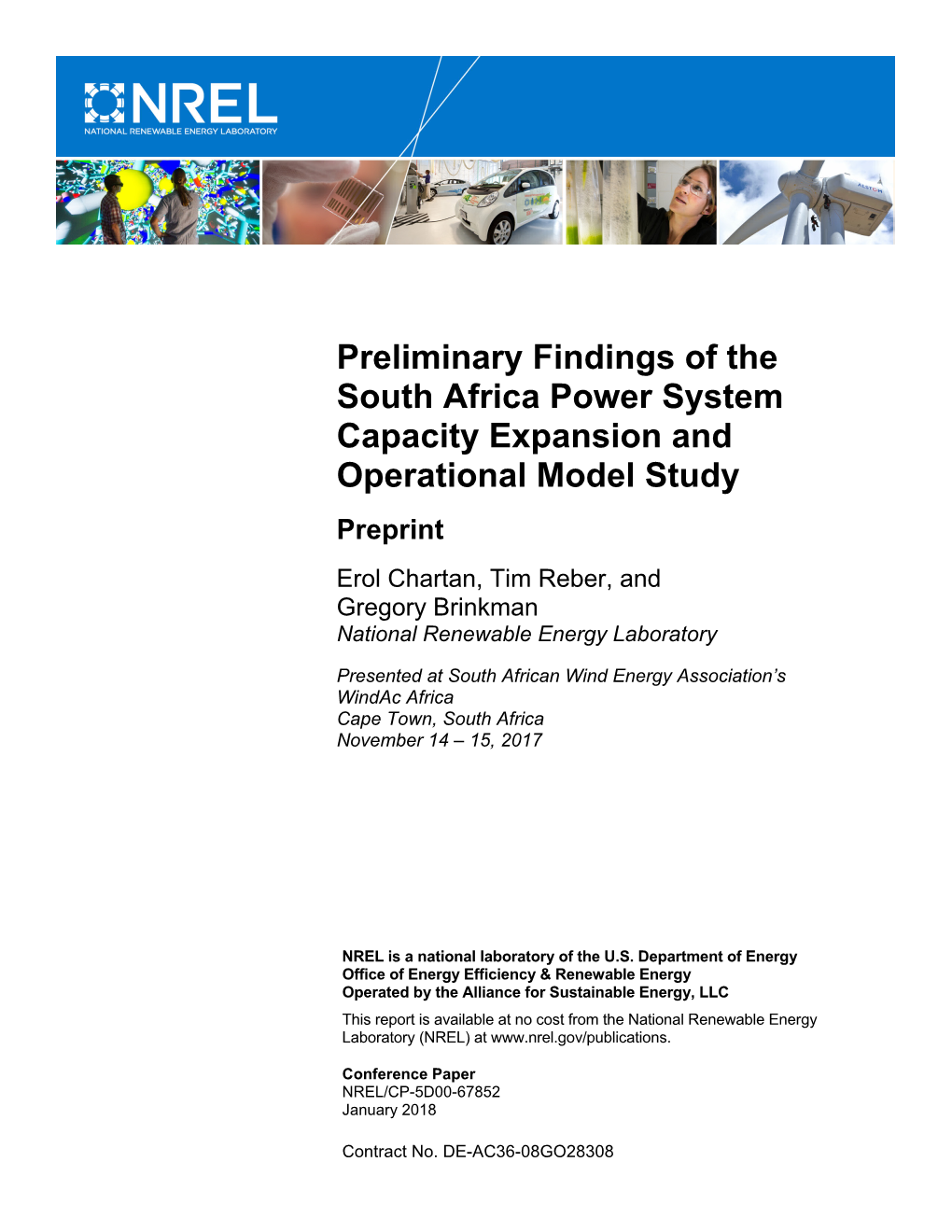 Preliminary Findings of the South Africa Power System Capacity