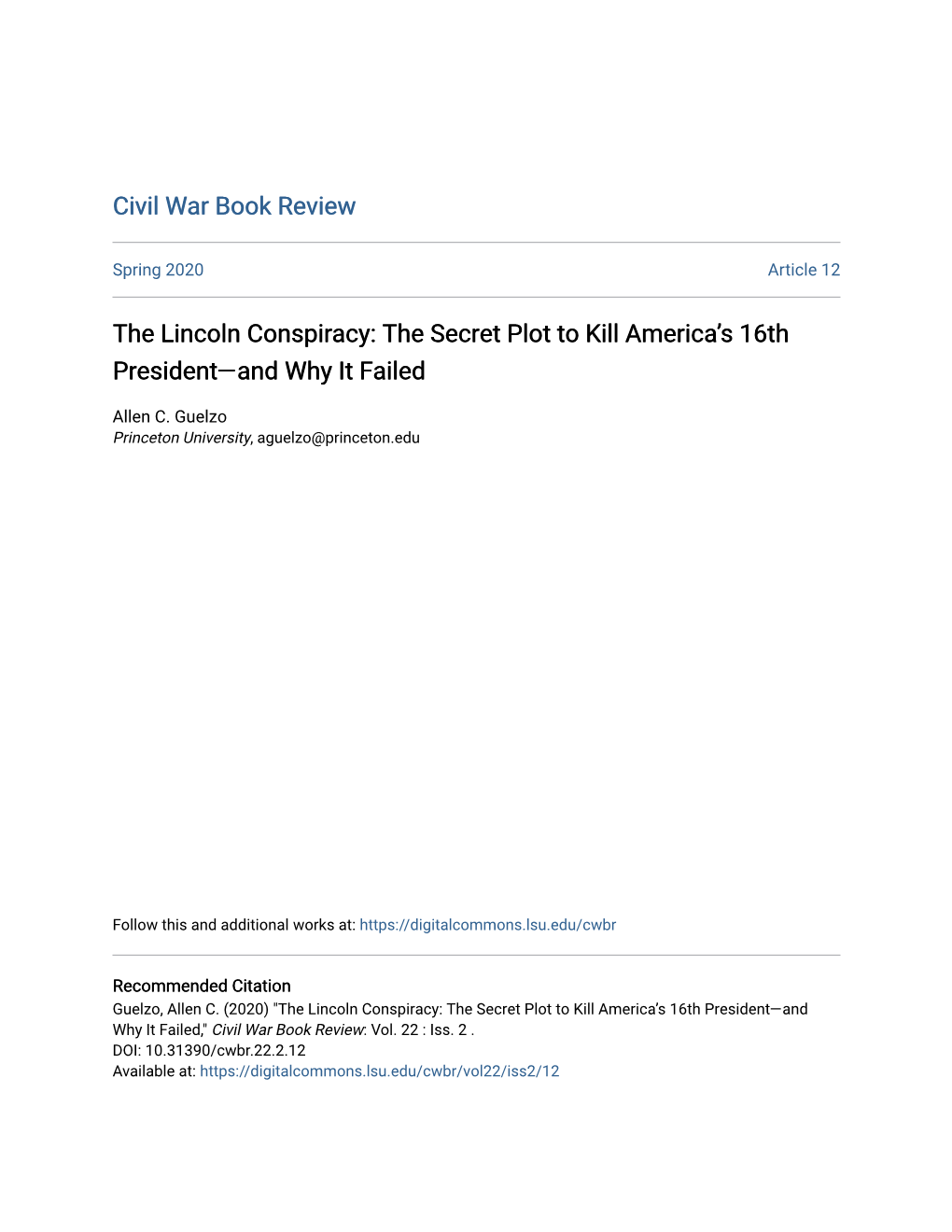 The Lincoln Conspiracy: the Secret Plot to Kill America's 16Th President