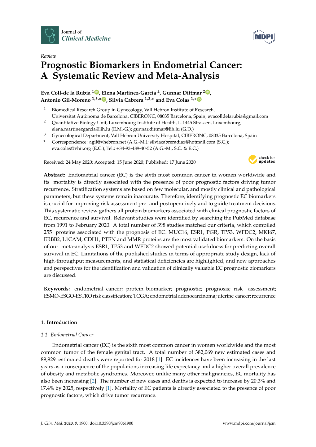 Prognostic Biomarkers in Endometrial Cancer: a Systematic Review and Meta-Analysis